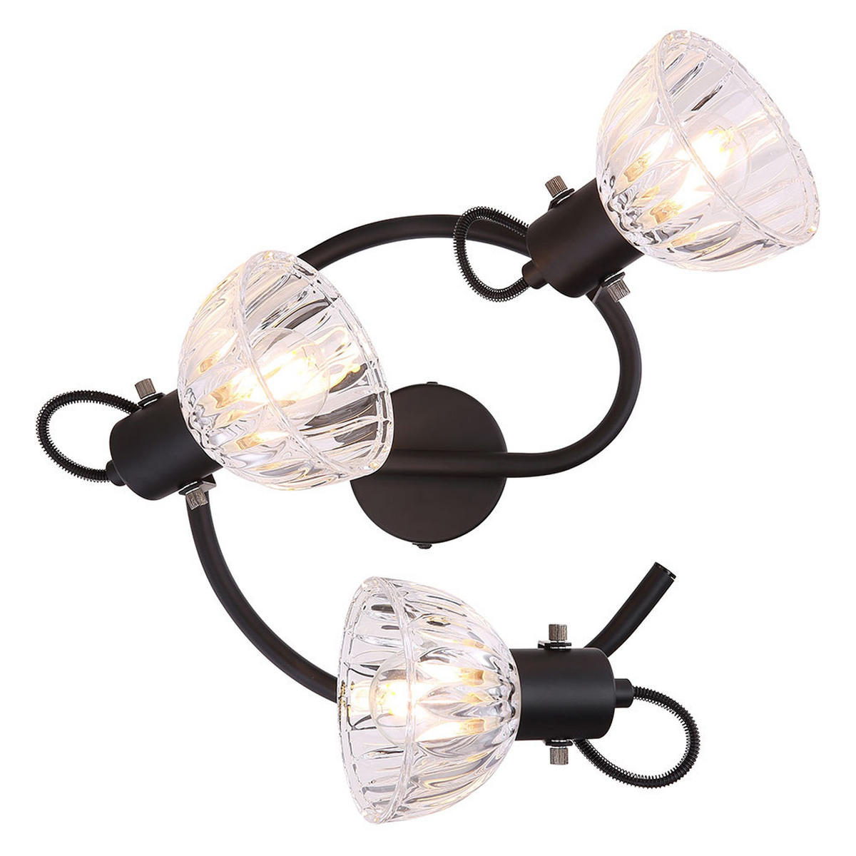 LED DECKENLEUCHTE Vernole Metall Schwarz - Schwarz, Glas (25/25/18cm) - Globo Lighting
