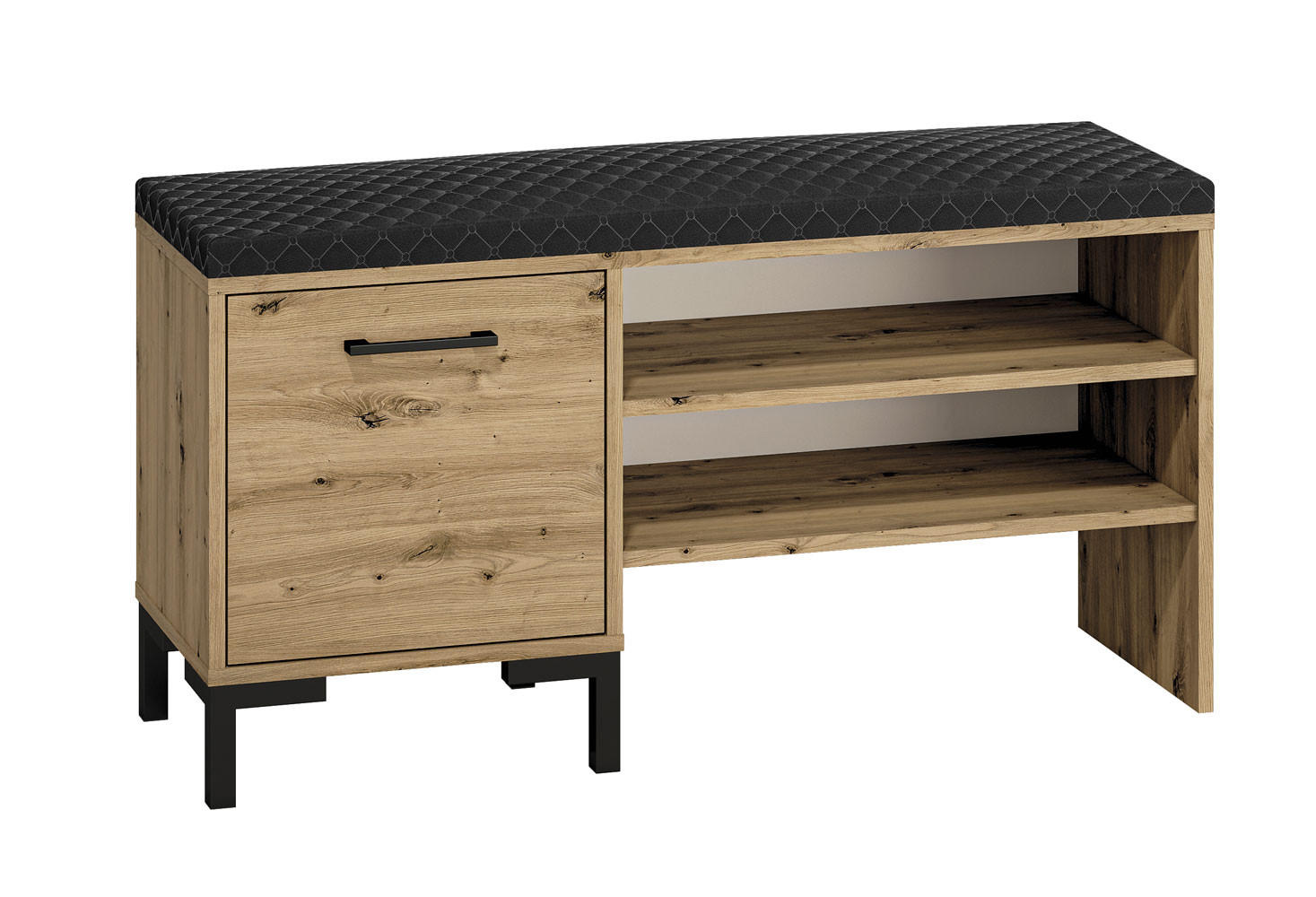 SITZBANK Nevio Artisan Eiche / schwarz / weiß 105 / 34 / 55cm - Eichefarben/Schwarz, Holz/Holzwerkstoff (105/55/34cm) - Feldmann-Wohnen