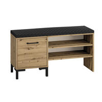 SITZBANK Nevio Artisan Eiche / schwarz / weiß 105 / 34 / 55cm - Eichefarben/Schwarz, Holz/Holzwerkstoff (105/55/34cm) - Feldmann-Wohnen