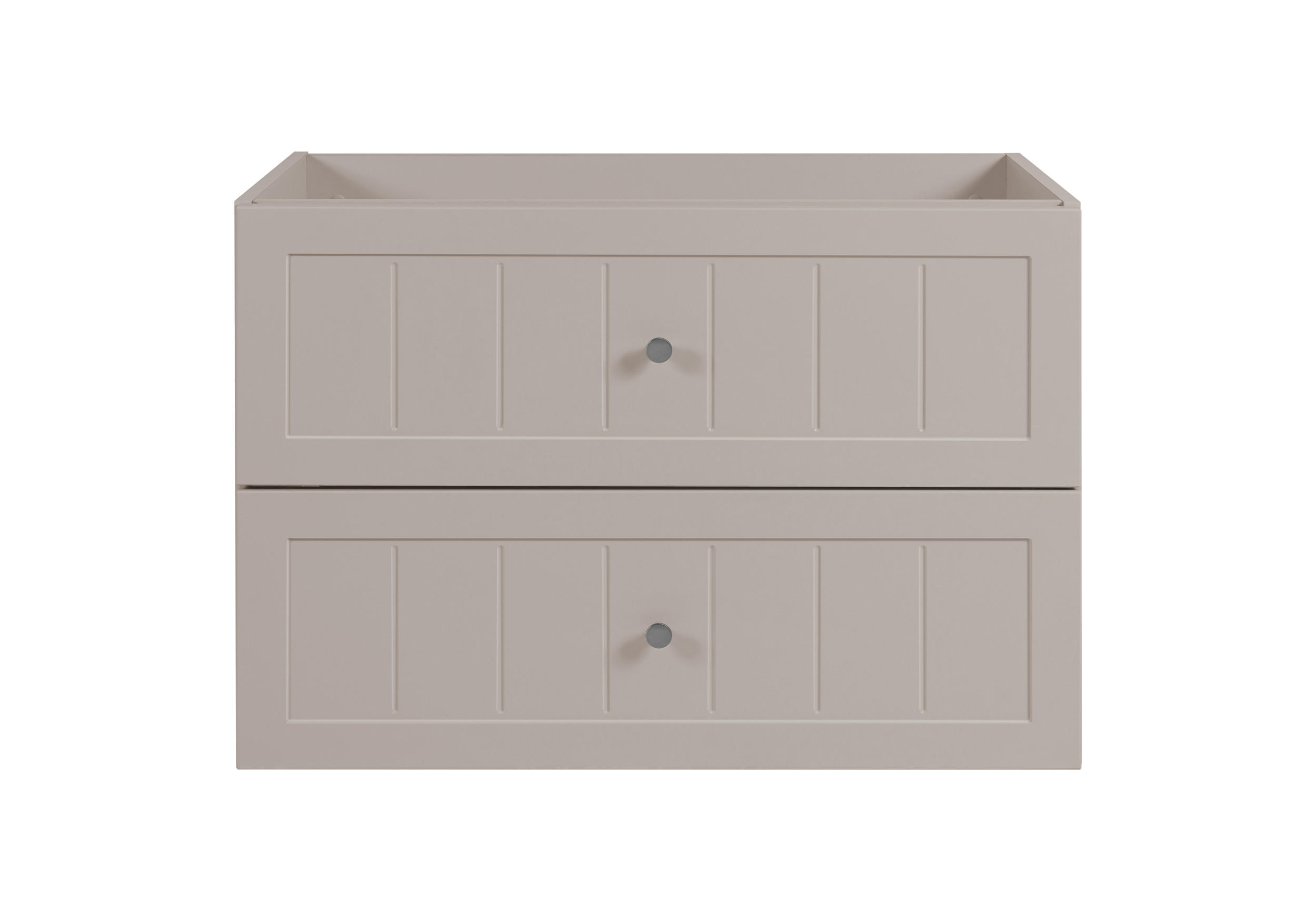 WASCHBECKENUNTERSCHRANK im klassischen Stil, Kaschmir, 80 x 57 x 46 cm - Beige/Silberfarben, Holzwerkstoff (80/57/46cm) - 3XE LIVING