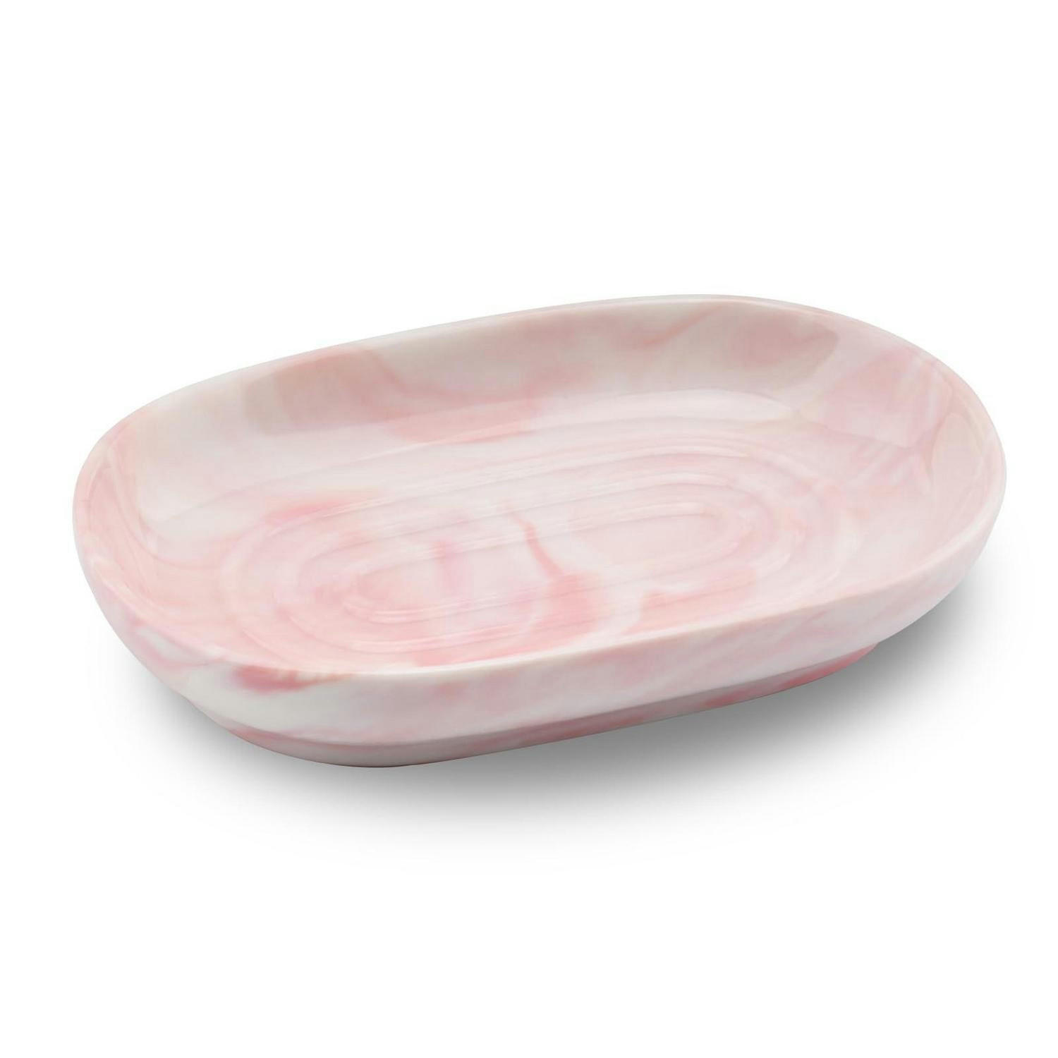 SEIFENSCHALE Keramik Marmoroptik Rosa - Rosa, Keramik (8.5/1.5/13cm)
