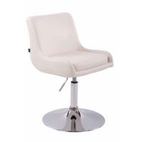 DREHSTUHL Lederlook weiß - Chromfarben/Weiß, Textil/Metall (43/71/50cm) - CLP