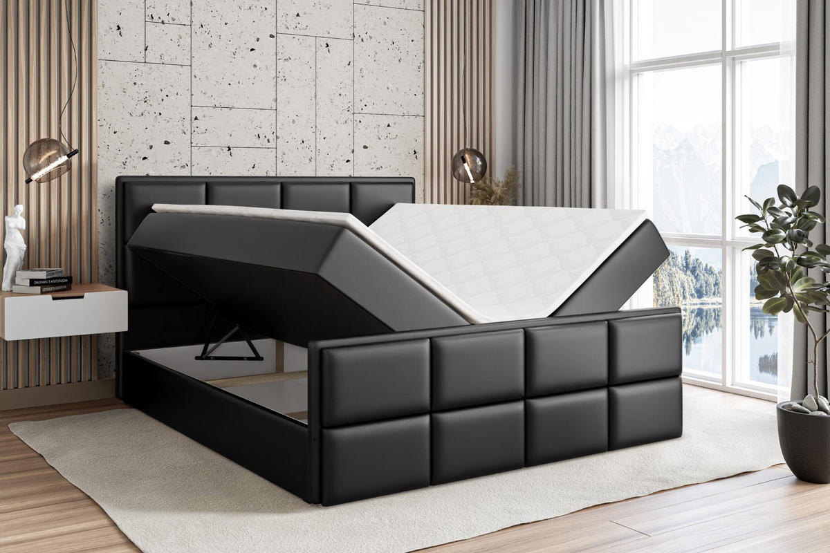 BOXBETT NOVA-Z - 200 x 200 - H3 - Schwarz Hochglanz - Schwarz Hochglanz, Holzwerkstoff (200/200cm) - ALTDECOR