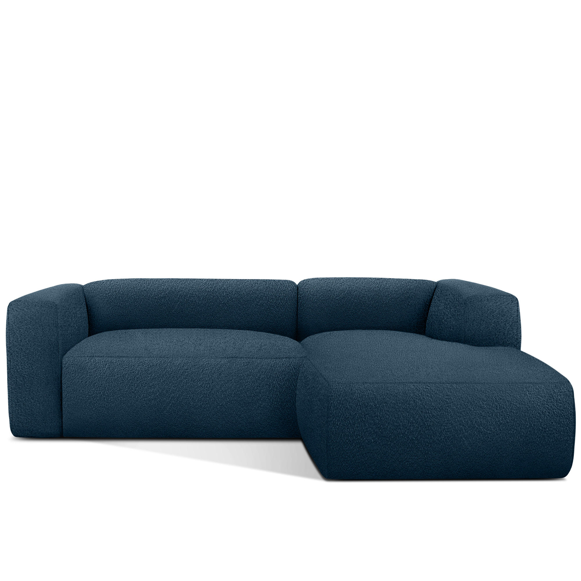 ECKSOFA RECHTS BUFFO, Marineblau - Dunkelblau, Holz/Holzwerkstoff (225/176cm) - KONSIMO®
