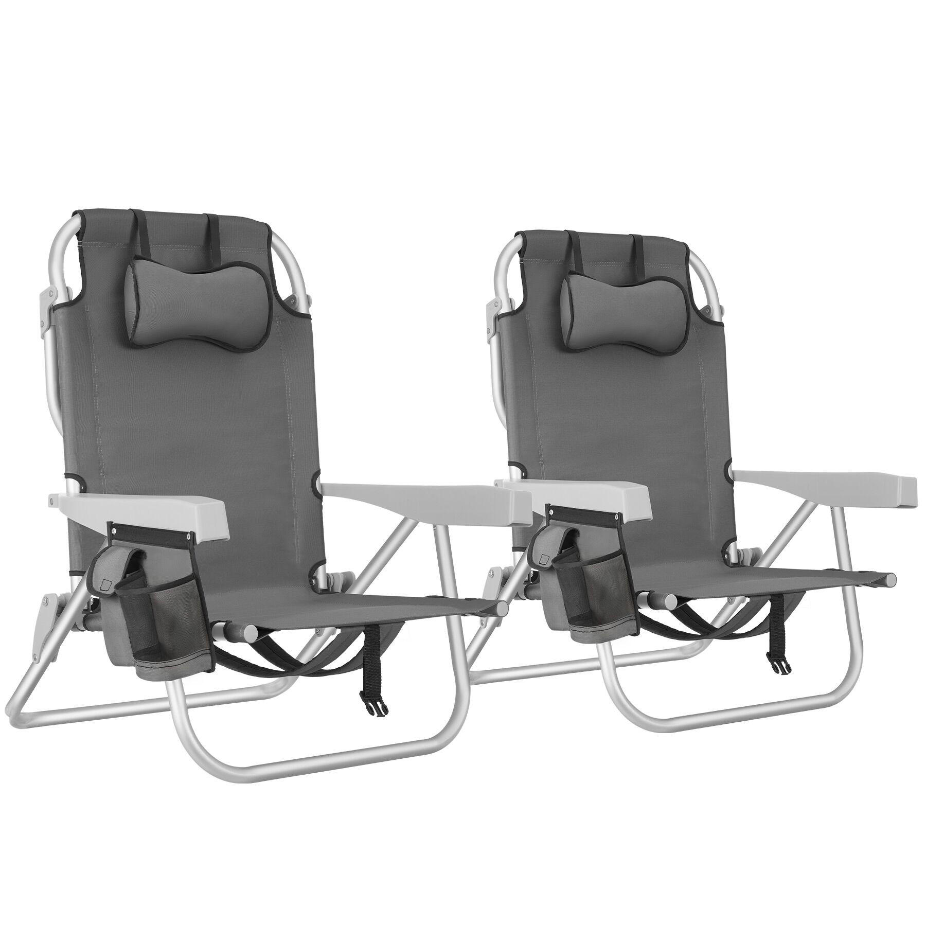 STRANDSTUHL Coral, rückseitige Kühltasche und Aufbewahrungstasche, grau - Grau, Kunststoff (63/78/101cm) - tectake