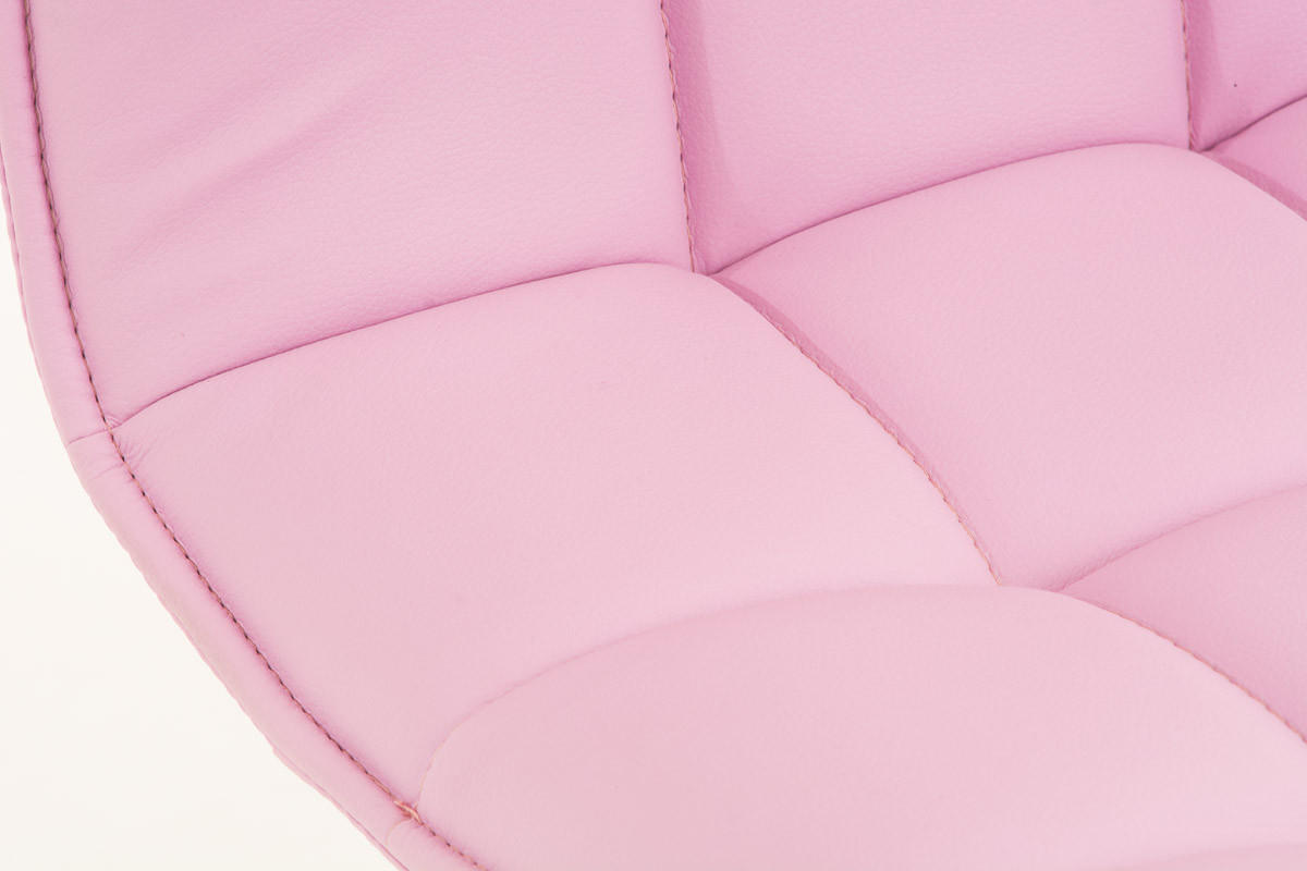 HOCKER Lederlook pink - Chromfarben/Pink, Textil/Metall (57/94/57cm) - CLP