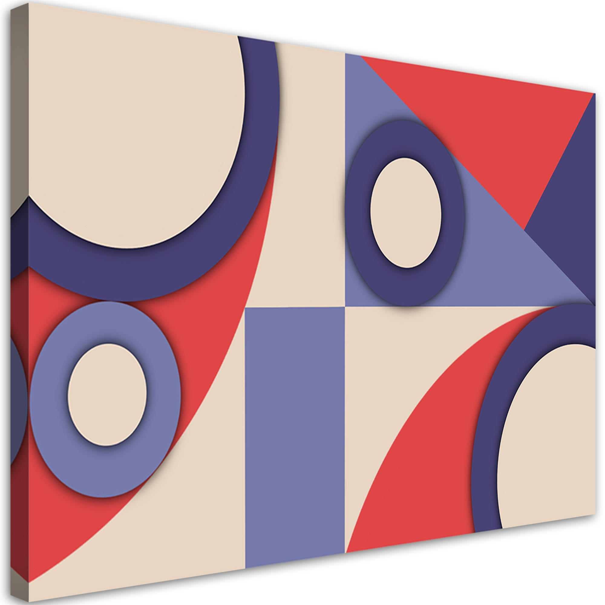 WANDBILD geometrische abstraktionsformen - Blau, Textil (60/40cm) - Feeby