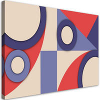 WANDBILD geometrische abstraktionsformen - Blau, Textil (60/40cm) - Feeby