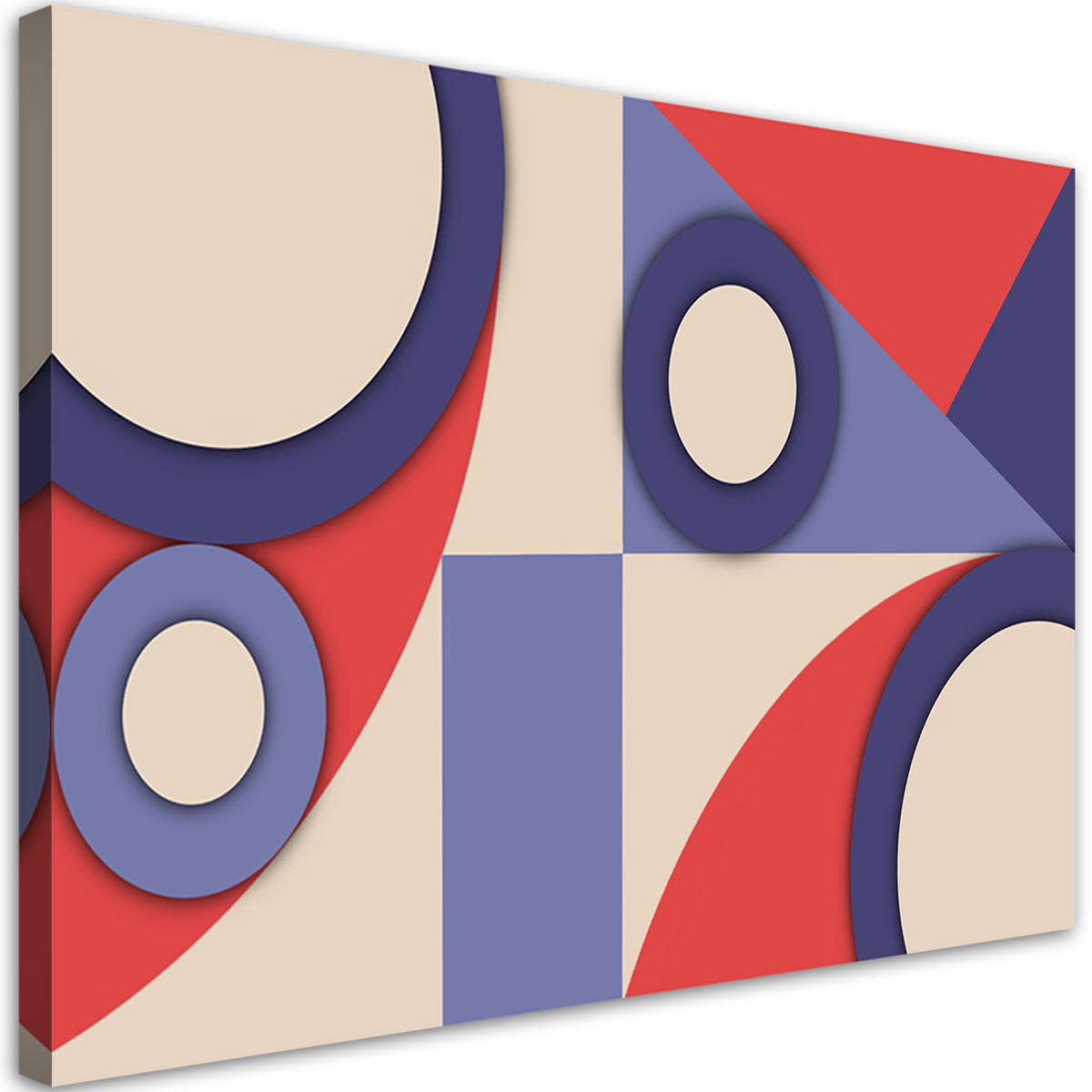 WANDBILD geometrische abstraktionsformen - Blau, Textil (60/40cm) - Feeby