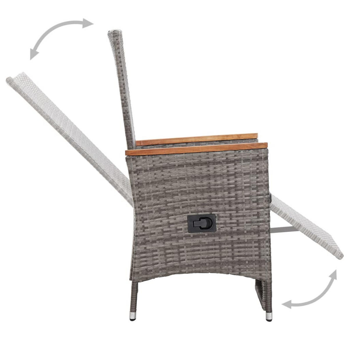 GARTEN-ESSGRUPPE 9-teilig Mit Auflagen Poly Rattan Grau - Dunkelgrau/Grau, Kunststoff/Textil - vidaXL