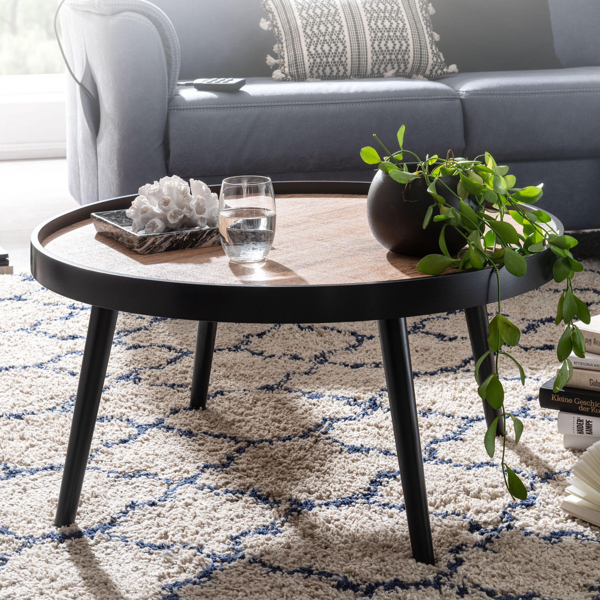 Thumbnail - Kadima Design Couchtisch, Schwarz, Holz, Rund,Rund, 76x40x76 cm, Wohnzimmer, Wohnzimmertische, Couchtische