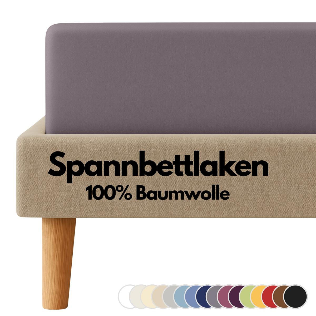 JERSEY-SPANNBETTLAKEN 90x200 - 100x200 cm, Bettlaken aus 100% Baumwolle mit Rundum-Gummizug, Spannbetttuch Graphit - Graphitfarben, Textil (100/200cm) - Carpe Sonno