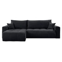ECKSOFA Gepolstertes CLOUD mit Schlaffunktion und Bettkasten, Wind 99 - Schwarz, Textil (277/143cm) - Lookway