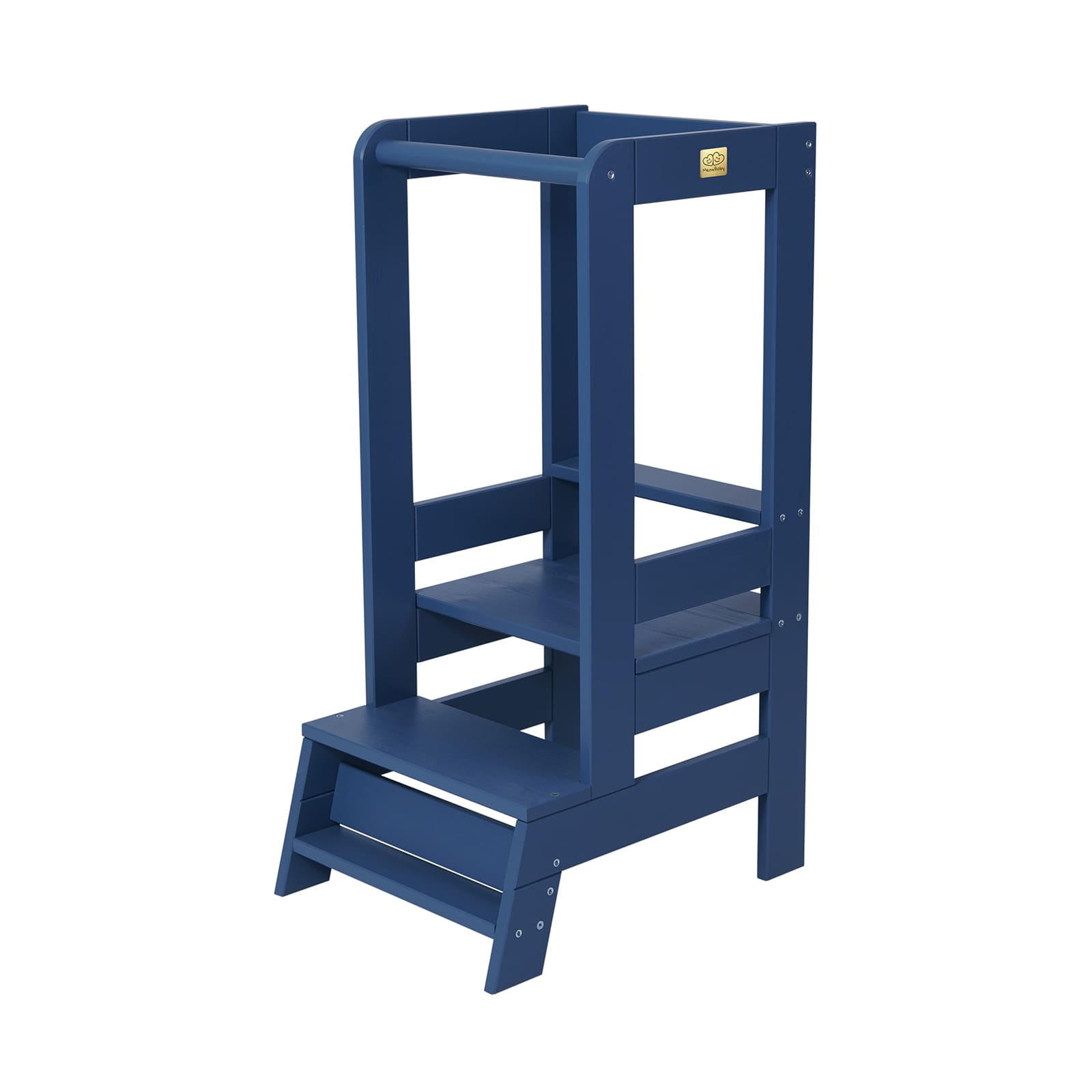 LERNTURM für Kinder, Natur Holz, Blau - Blau, Holz (39/90/90cm) - MeowBaby
