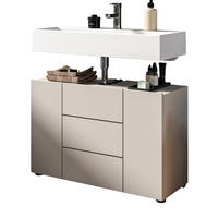 WASCHBECKENUNTERSCHRANK Kaschmir, Badezimmer Unterschrank 82 x 56 cm - Kaschmir/Schwarz, Holzwerkstoff/Kunststoff (82/56/34cm) - Inn.Furn