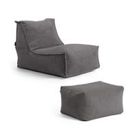 SITZSACK mit Hocker Der Gelassene - Anthrazit, Textil (65/65/155cm) - Mokebo