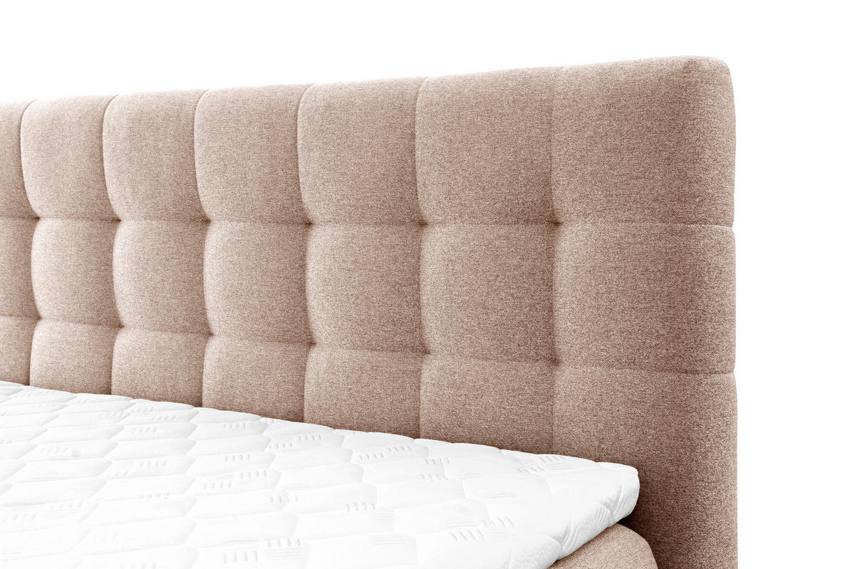 BOXSPRINGBETT BLAKE Bonellmatratze Topper 140x200 Beige - Beige, Holz (140/200cm) - Furnistar