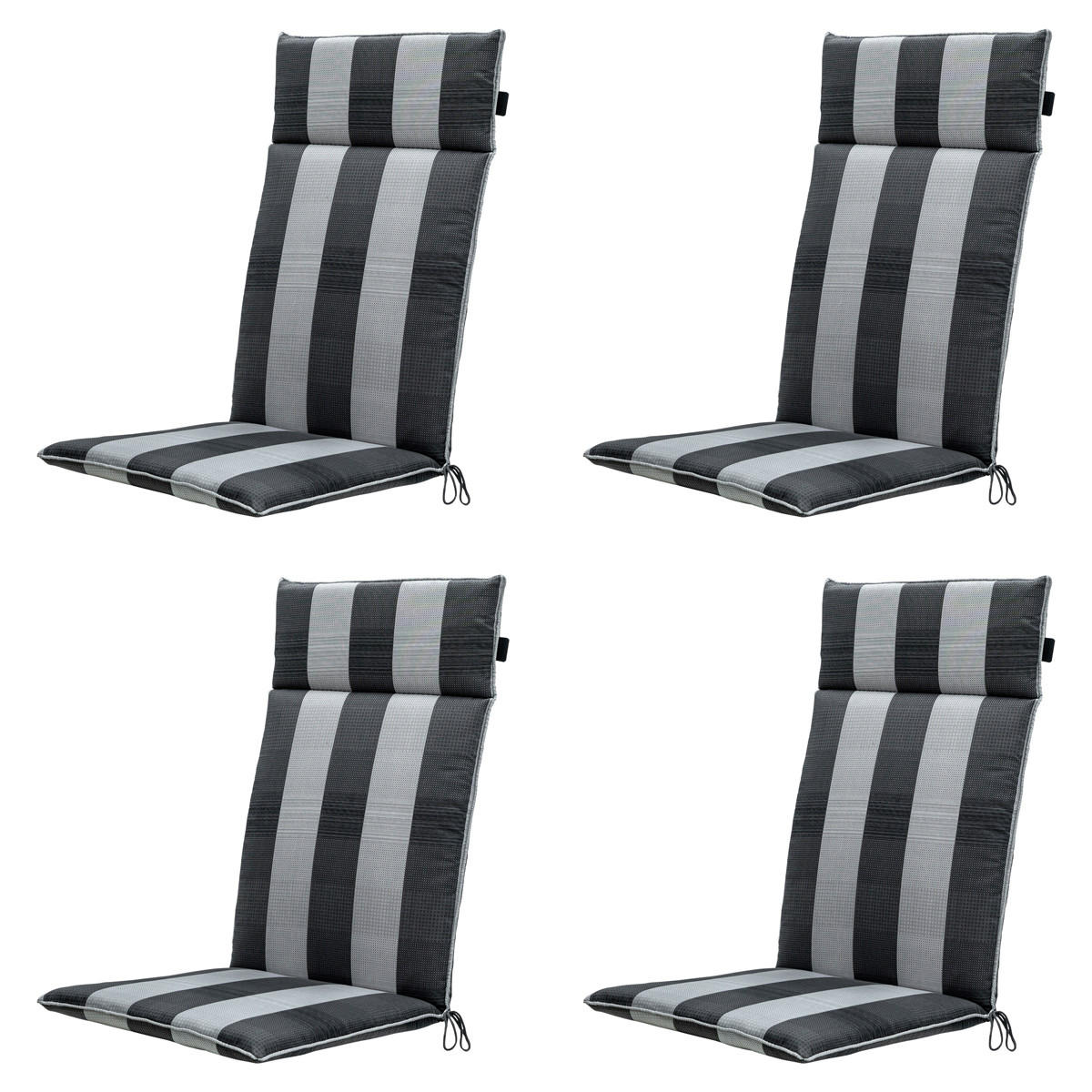 GARTENSTUHLKISSEN Alice 120/50 cm 4er-Set - Grau, Textil (50/8/120cm) - Madison