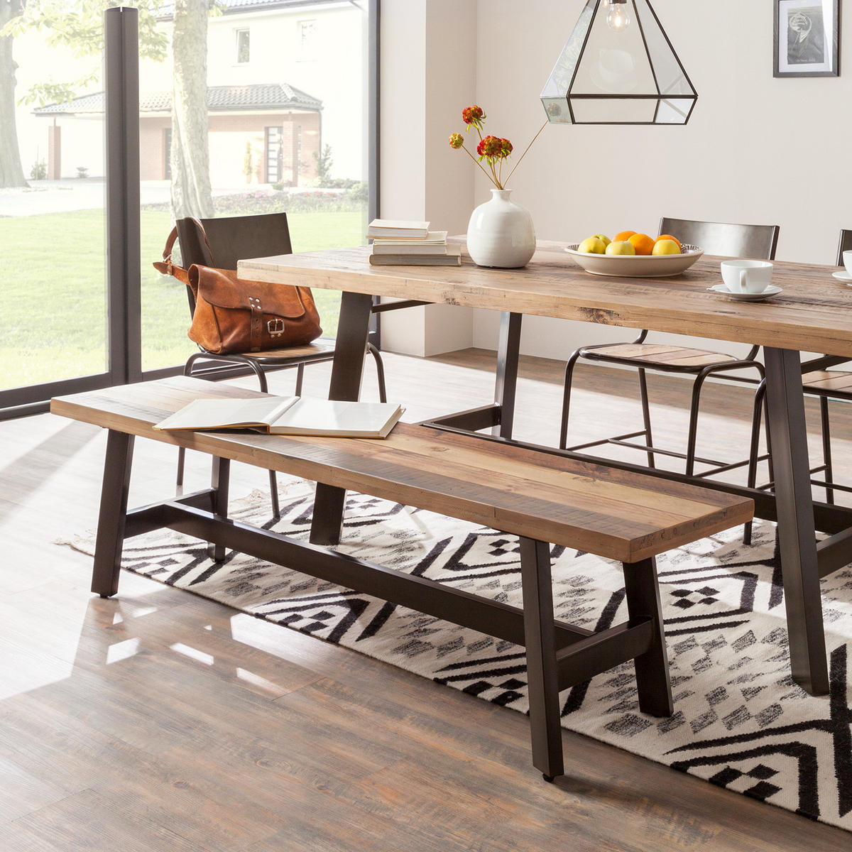 SITZBANK - Pinie massiv - Braun, Holz (190/45/40cm) - home24