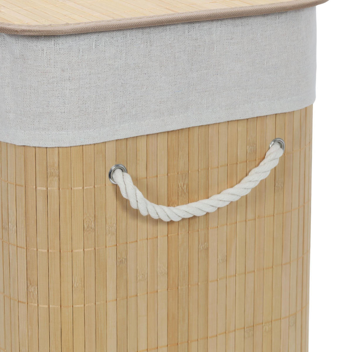 WÄSCHKORB Bambus Sana 60 l - Beige, Naturmaterialien (30/50/40cm) - NUXIO