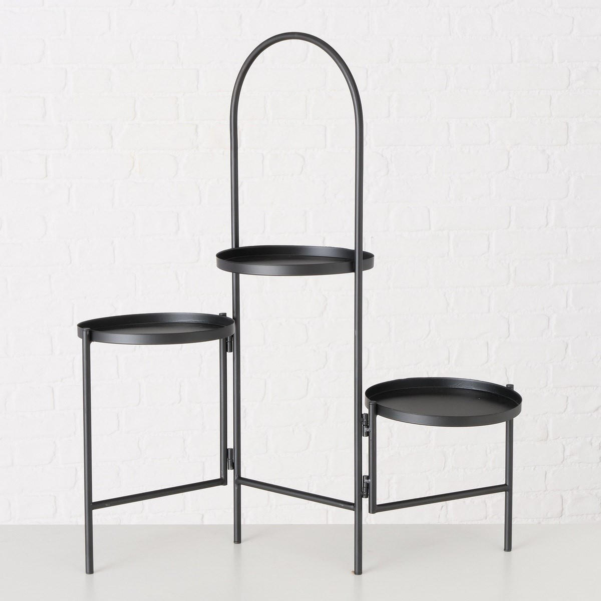 BLUMENSTÄNDER Schwarz 68 cm 3 Ebenen - Schwarz, Metall (50/34/68cm) - Boltze Home
