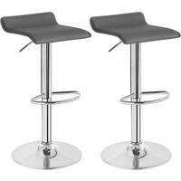 BARHOCKER 2er Set, Höhenverstellbarer, aus Kunstleder Metall - Grau, Metall (38.5/84/39.5cm) - Woltu