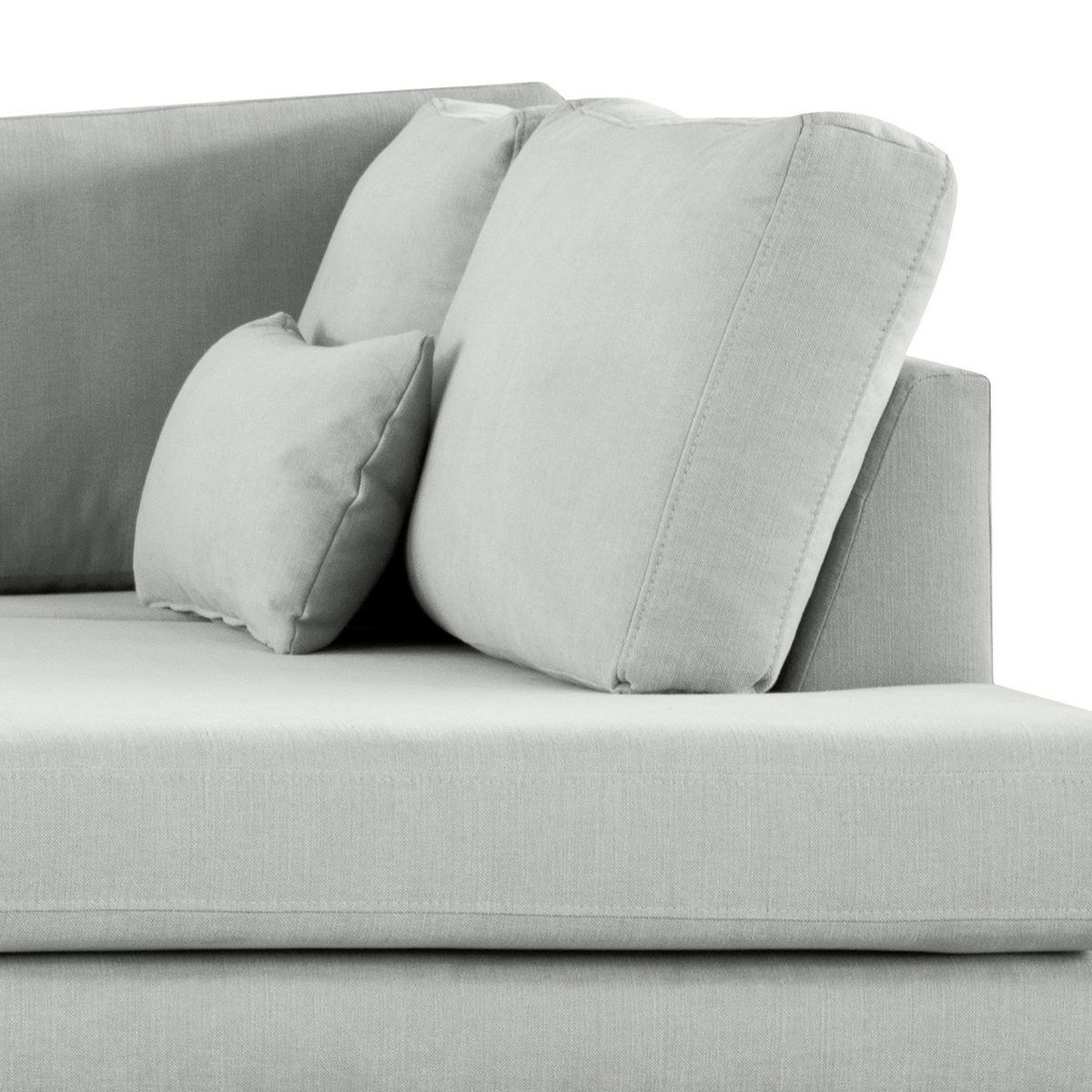 ECKSOFA mit Ottomane - Buchefarben/Grau, Buchenholz/Textil (287/219cm) - home24