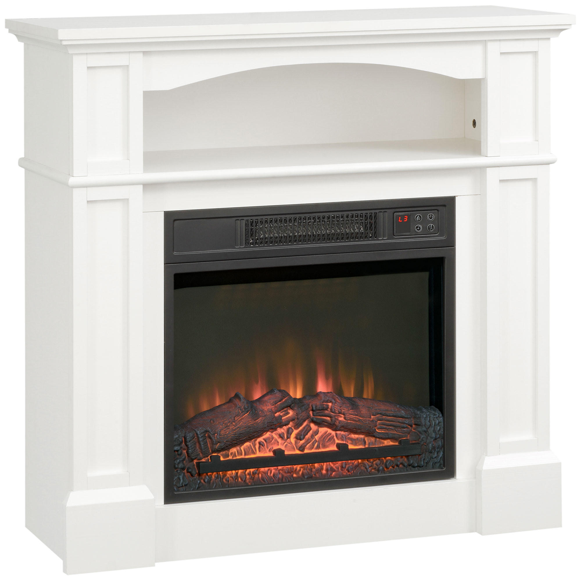 ELEKTROKAMIN DE-17025 LED-Flamme mit Fernbedienung Weiß - Weiß, Metall (80.5/80.5/32.3cm) - ComfortXL