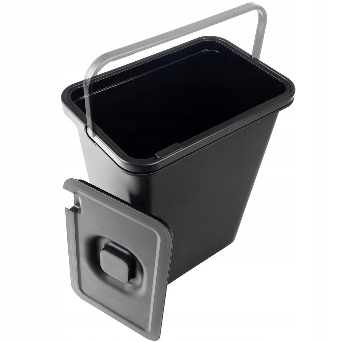 ABFALLEIMER, 10L, Schwarz - Schwarz, Kunststoff (18/33cm) - KADAX