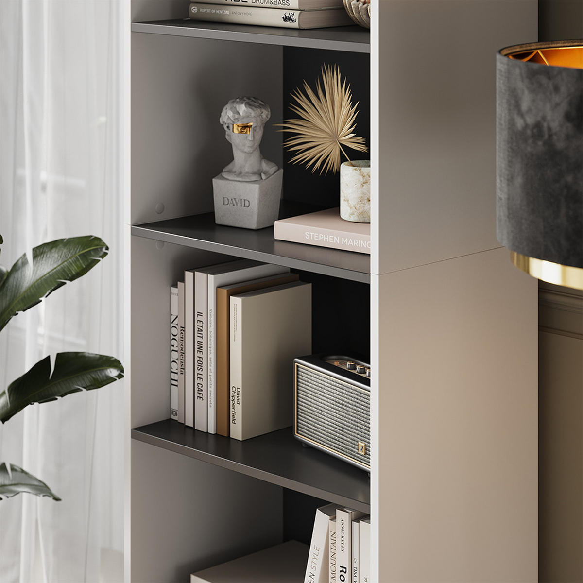 BÜCHERREGAL Eliza Weiß 60 x 180 cm mit 5 Fächern - Weiß, Holzwerkstoff (60/180/40cm) - Vicco
