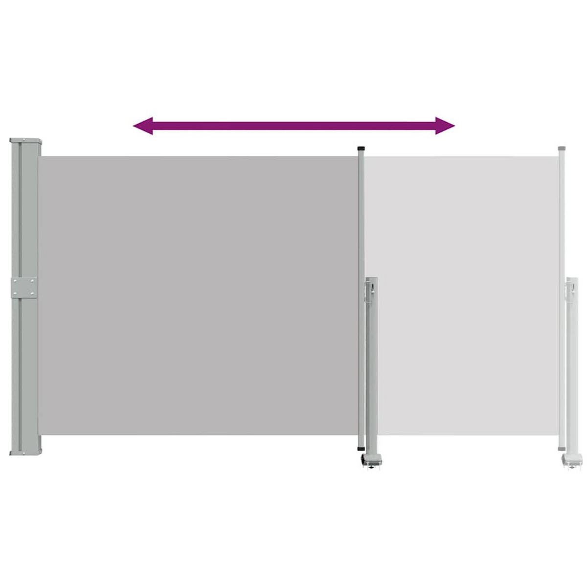 SEITENMARKISE Ausziehbare 140/300 Cm Grau - Grau, Textil (300/140cm) - vidaXL