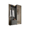 GARDEROBENSCHRANK - JOHN (Grau) - Schwarz, Holzwerkstoff (135/197/40cm)