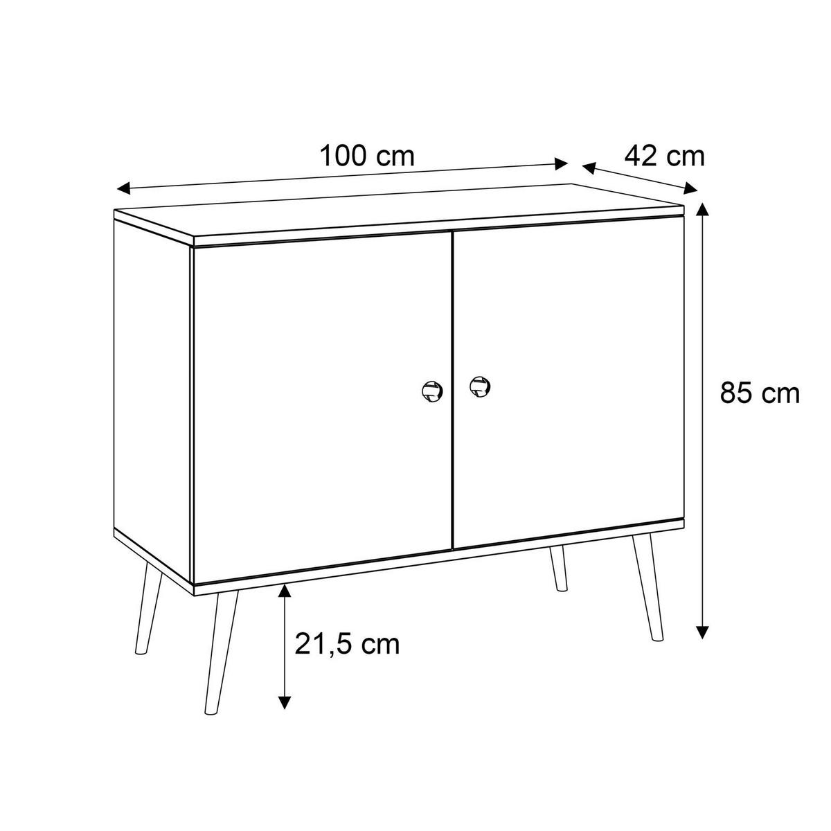 KOMMODE Zweitürige HARMONY Craft Gold Eiche - Eichefarben, Holzwerkstoff (100/85/42cm) - Lookway