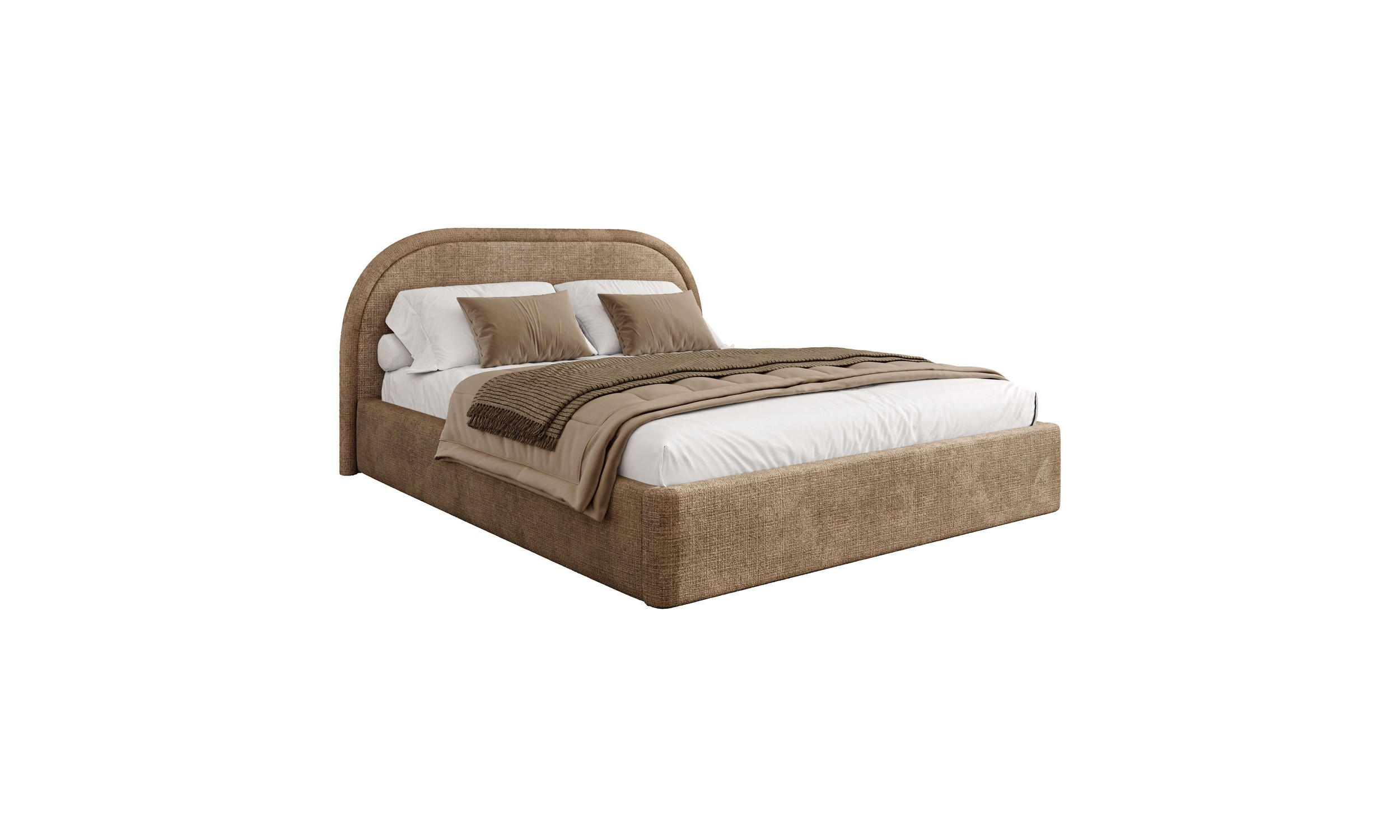 POLSTERBETT OLIVIA 160x200 cm Crem 18 34 Holzlatten - Hellbraun, Textil (160/200cm) - Lookway
