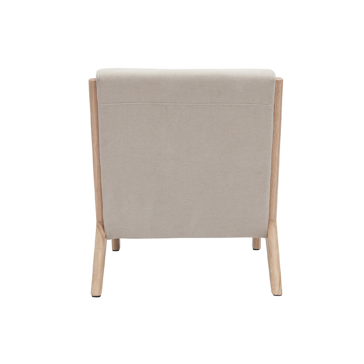 SESSEL Stoff Samteffekt Beige Helles Holz DERRY - Beige, Textil (84/75.5/66cm) - Miliboo