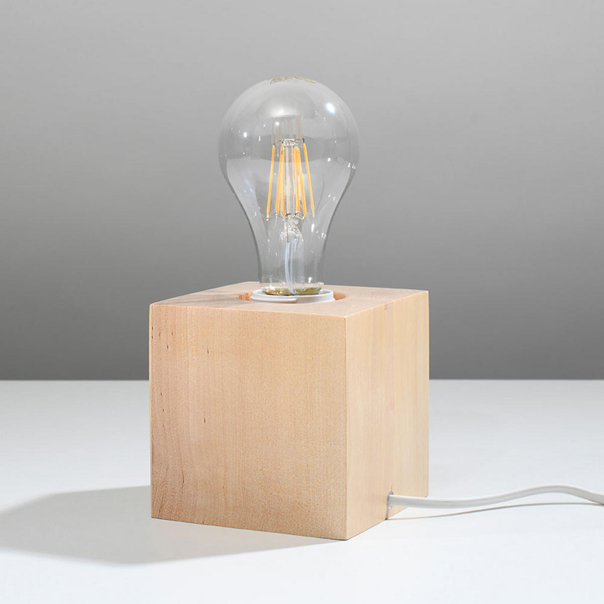 TISCHLEUCHTE ARIZ Holzoptik Braun - Braun, Holz (10/10/10cm)