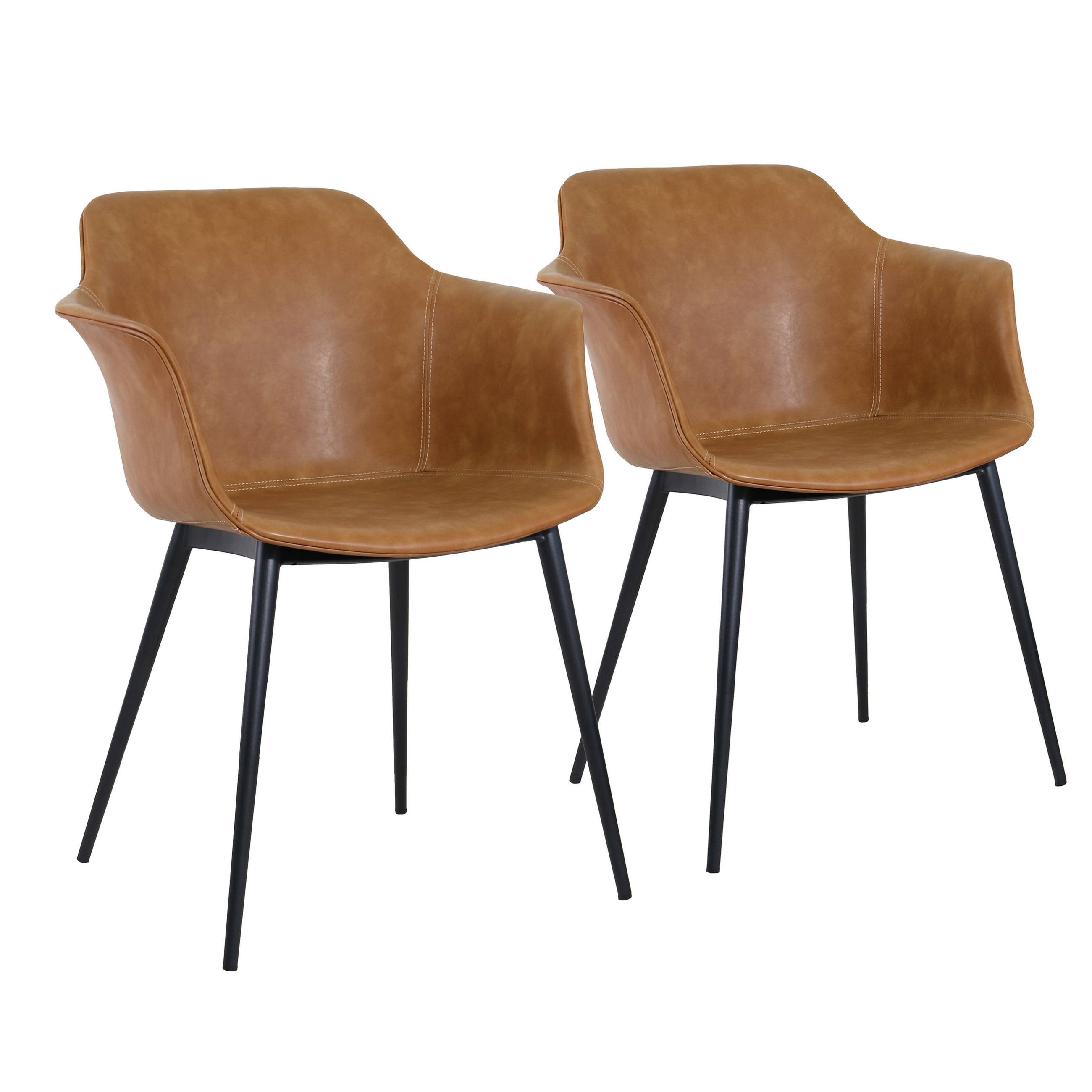 ARMLEHNENSTÜHLE 2-tlg., Braun - Braun, Textil (58/83/58cm) - Oviala