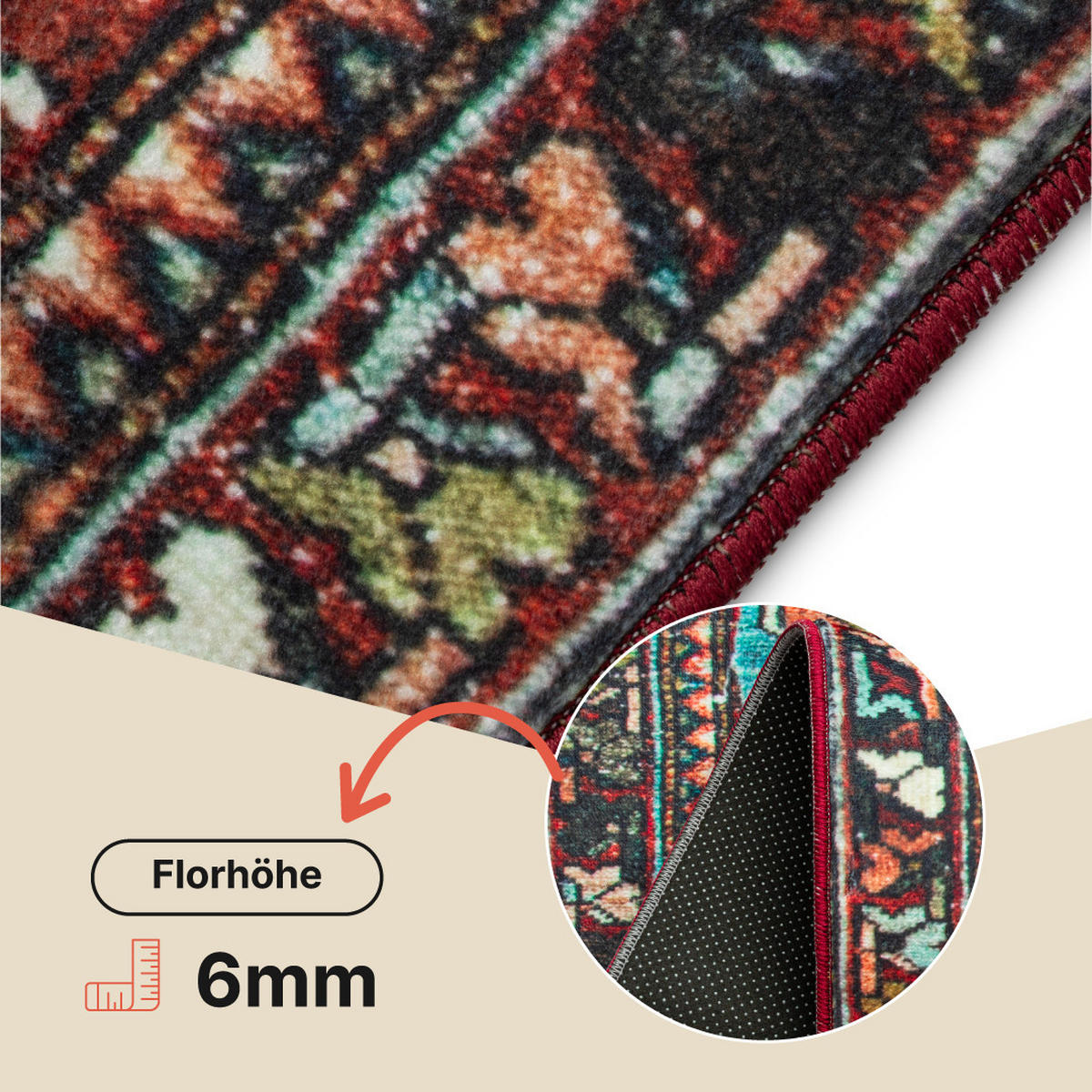 TEPPICH ISPAHAN Rot 300/400 cm - Rot, Textil (300/400cm) - Tapiso