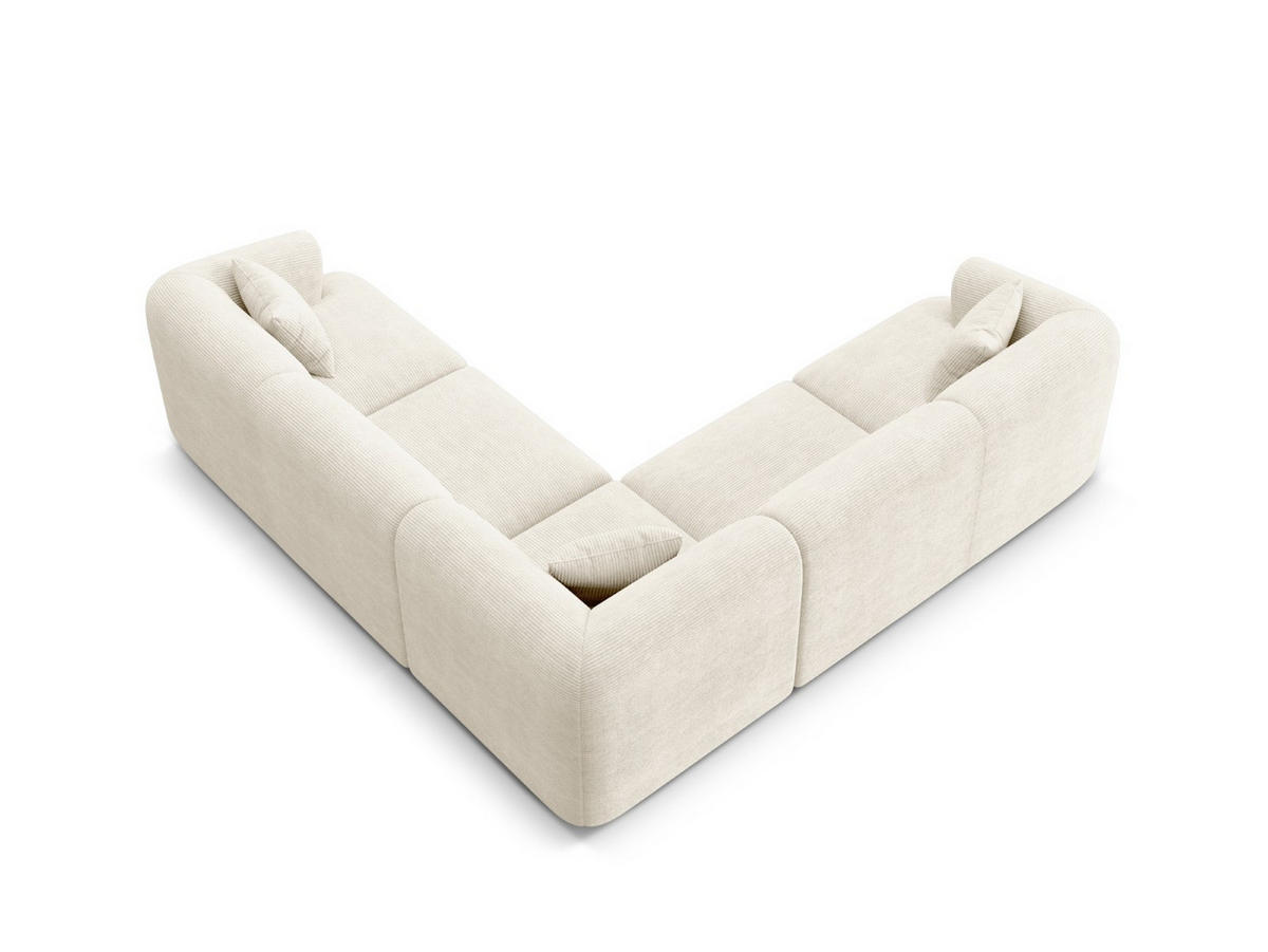 SYMMETRISCHES-MODULARES-ECKSOFA Campi aus Cord elfenbein 6 Sitzplätze - Ecru, Textil (255/255cm) - Cosmopolitan Design