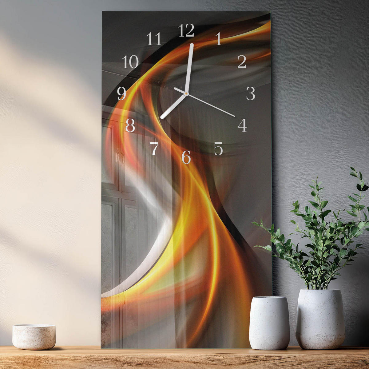 WANDUHR 30x60 cm - Kalziumkarbonat - Multicolor, Glas (30/60/0.4cm) - TULUP