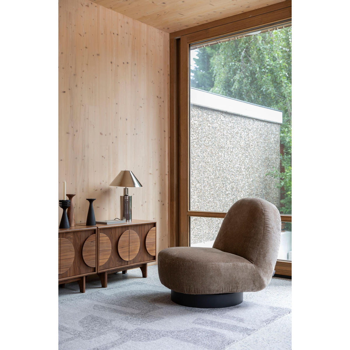 SIDEBOARD Groove mit 2 Türen Walnussholz - Braun, Holzwerkstoff (82/58/40cm) - Zuiver