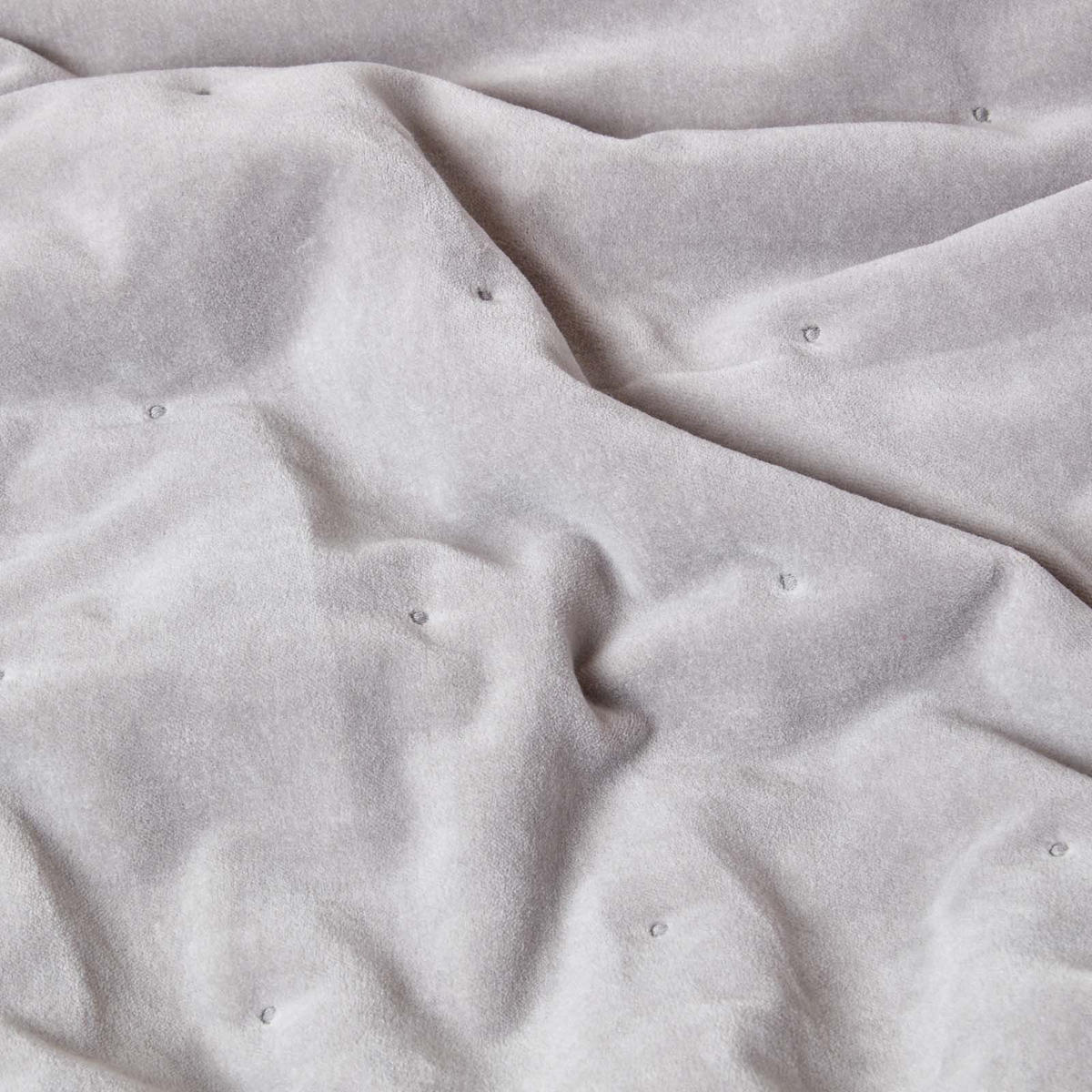 SAMT-KUSCHELDECKE 150/200 cm, Baumwolle wattiert - Hellgrau, Textil (150/200cm) - Homescapes