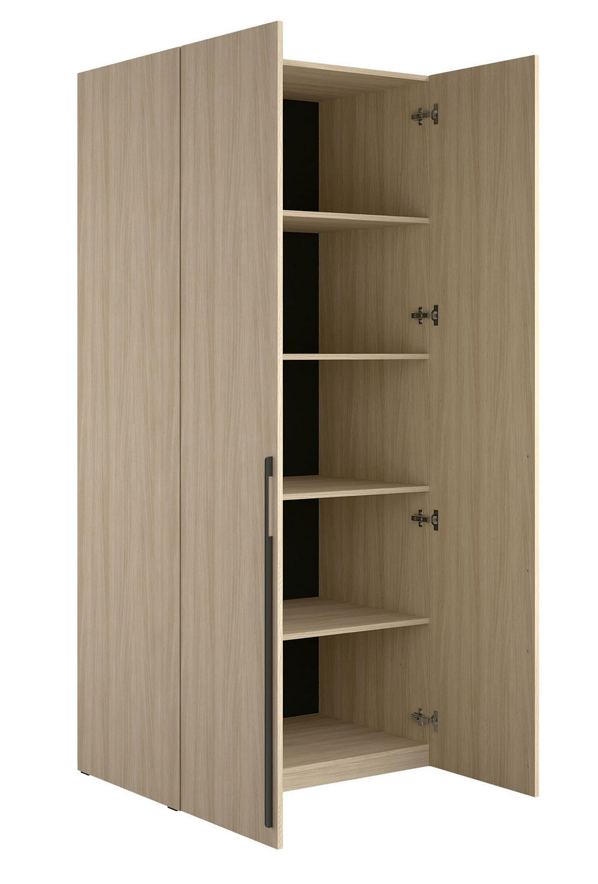 GARDEROBENSCHRANK Barcelona Eiche Barista 90 / 58 / 207,5cm mit Einlegeböden - Hellbraun/Eichefarben, Holz/Holzwerkstoff (90/207.5/58cm) - Feldmann-Wohnen