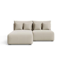 ECKSOFA Ronni Bouclé-Stoff Beige Links - Beige, Holz/Textil (206/190cm) - Graingold
