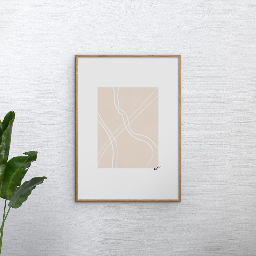 POSTER mit Rahmen N. Atelier - Route - Eichefarben/Naturfarben, Holz/Papier (50/70cm) - Poster&Frame
