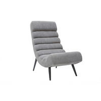 SESSEL Design Grauer Samteffekt Schwarzes Metall TAYLOR - Grau, Textil (94/100/57cm) - Miliboo