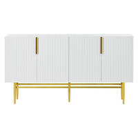 SIDEBOARD mit 4 Türen und Metallgriff, Weiß - Weiß, Holz (40.5/80/152.5cm) - KOMHTOM