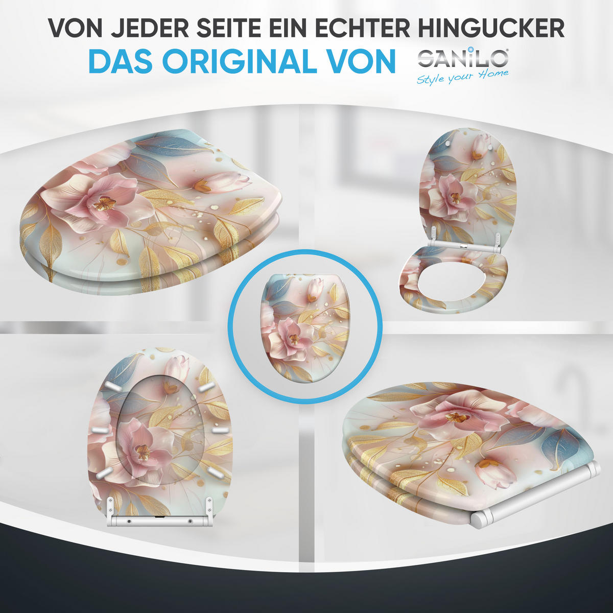 WC Sitz mit Absenkautomatik Florentia - Hellrosa, Holzwerkstoff (38/6/47cm) - Sanilo