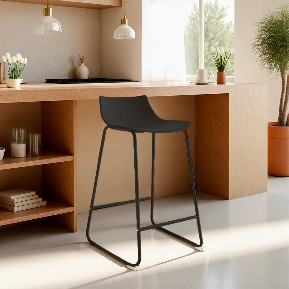 BARHOCKER - Metall - Schwarz - 4er-Set - Schwarz, Metall (47/82/48cm) - Drawer