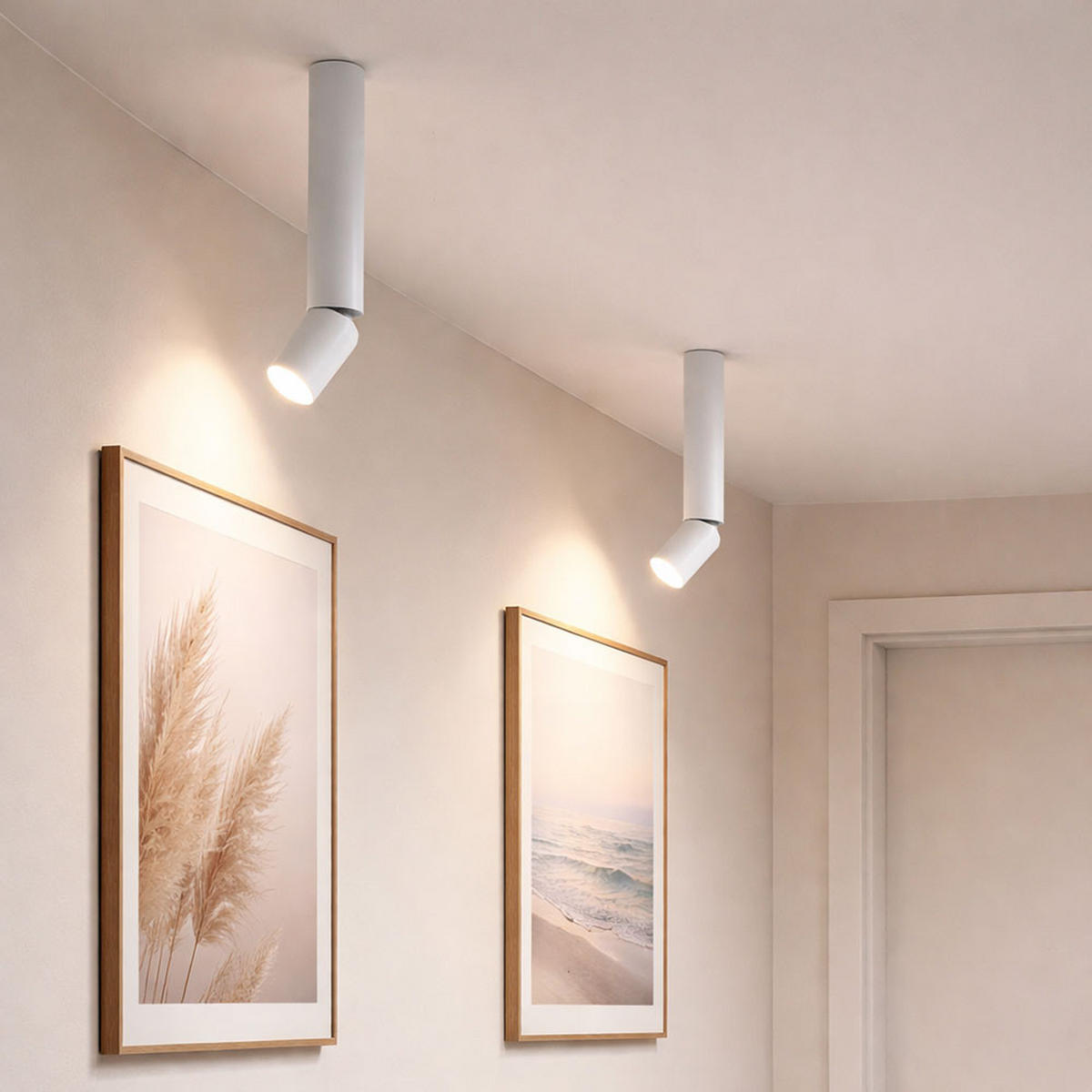 LED DECKENLEUCHTE Aluminium Weiß - Weiß, Metall (4.5/4.5/38cm) - Globo Lighting